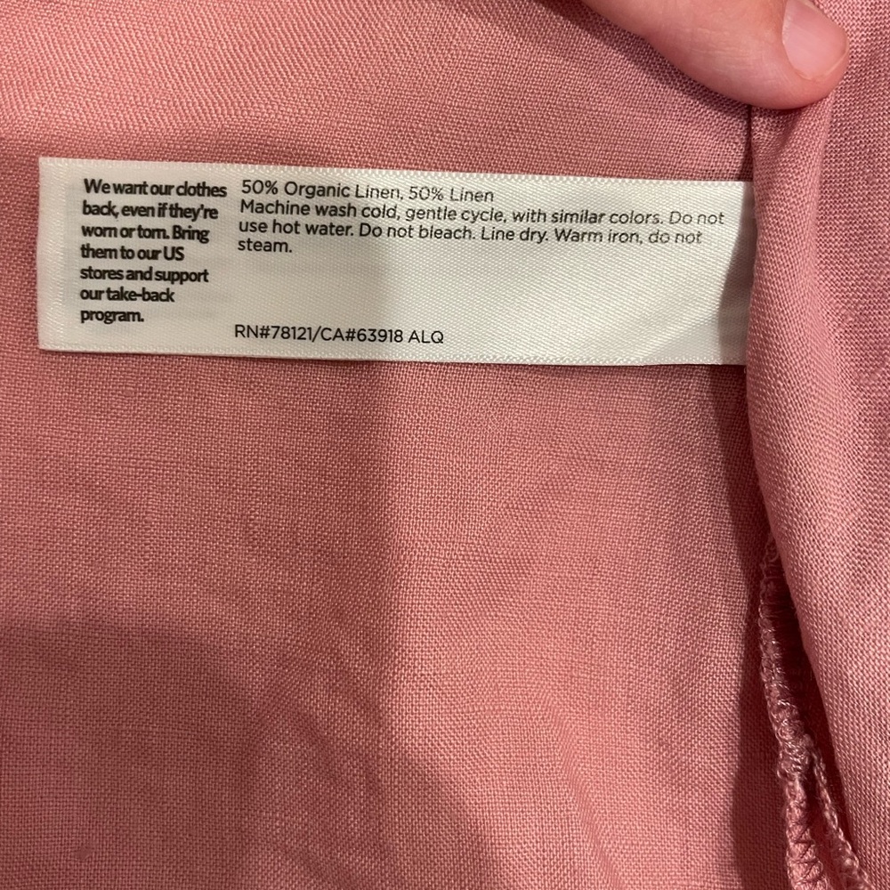 Eileen Fisher Organic Linen Pink Blouse - Picture 5 of 5